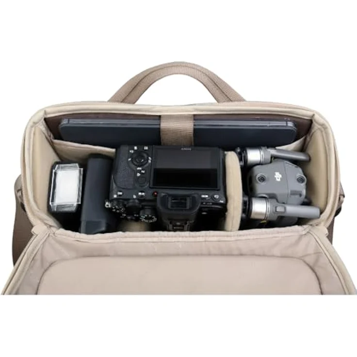 Vanguard VEO RANGE32M BG, Schultertasche für Kameras mit zusätzlichem Stauraum, beige – Bild 2