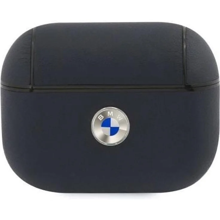 BMW Leather Case Silver Logo, Kopfhörertasche + Schutzhülle, Blau – Bild 1