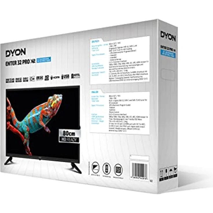 DYON Enter 32 Pro X2 80 cm (32 Zoll) Fernseher (Triple Tuner (DVB-C/-S2/-T2), Hotelmodus, USB-Media Play.) [Modelljahr 2022], Schwarz… – Bild 3