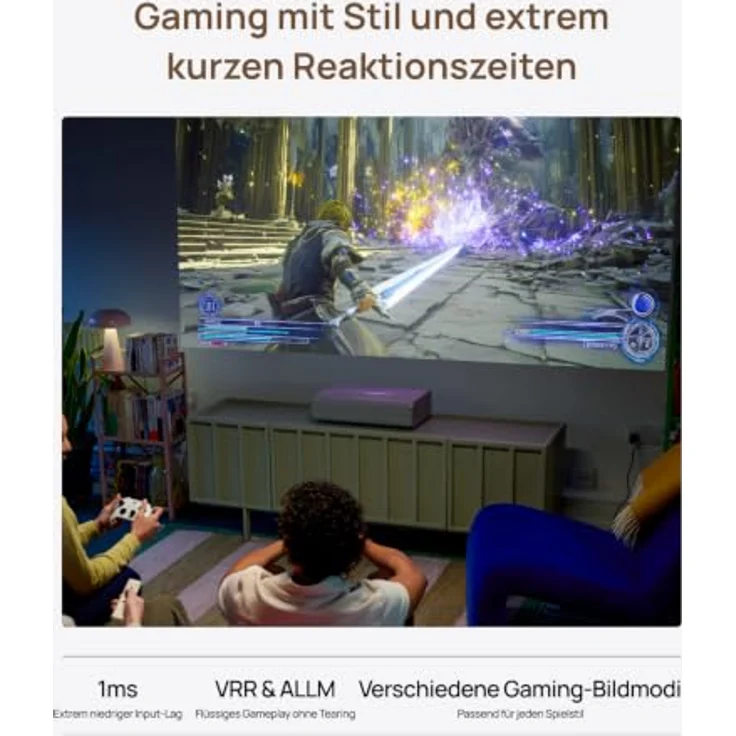 XGIMI MIRA 4K Ultrakurzdistanz Beamer, RGB Triple-Laser mit 2000 ISO-Lumen, Harman Kardon Sound, in Moonlight Sand – Bild 5