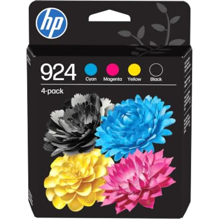 HP 924 (6C3Z1NE), 4er-Set Druckerpatronen in schwarz, cyan, magenta und gelb, für saubere Ausdrucke und hohe Druckleistung – Bild 1