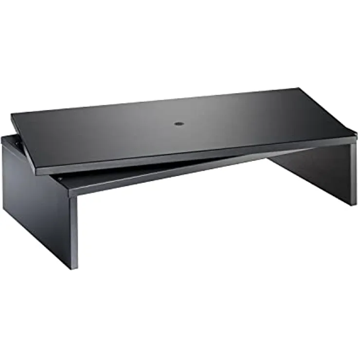 Meliconi Space System TV Desk, Schwenkbarer TV- und Monitorständer, um 360° Drehbarer Fuß, Belastbarkeit bis 45 kg, Holz, Schwarz