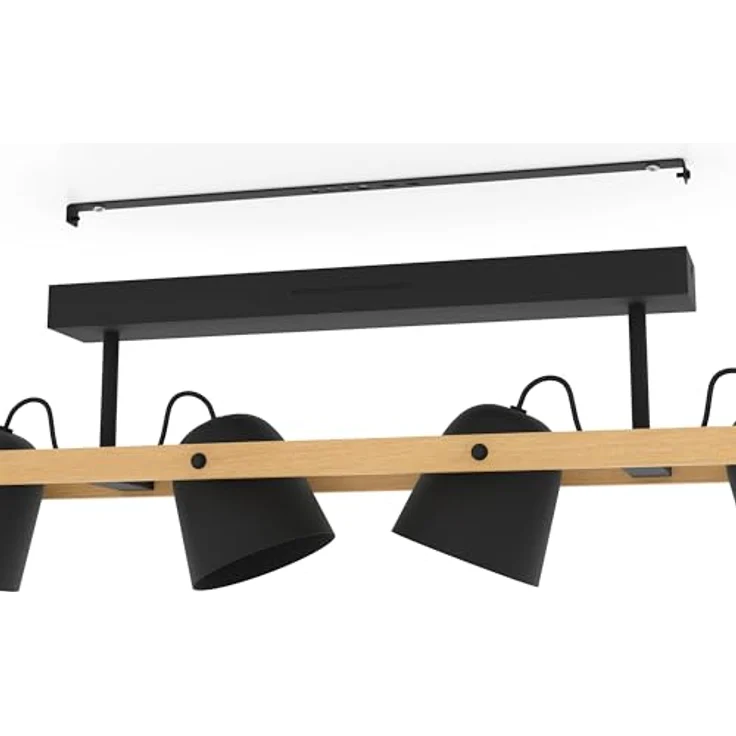 EGLO connect.z Smart Home LED Deckenleuchte Hornwood-Z, FSCM70HB, ZigBee, Alexa, warmweiß-kaltweiß, RGB, dimmbar, Holz/schwarz, 78 cm – Bild 5