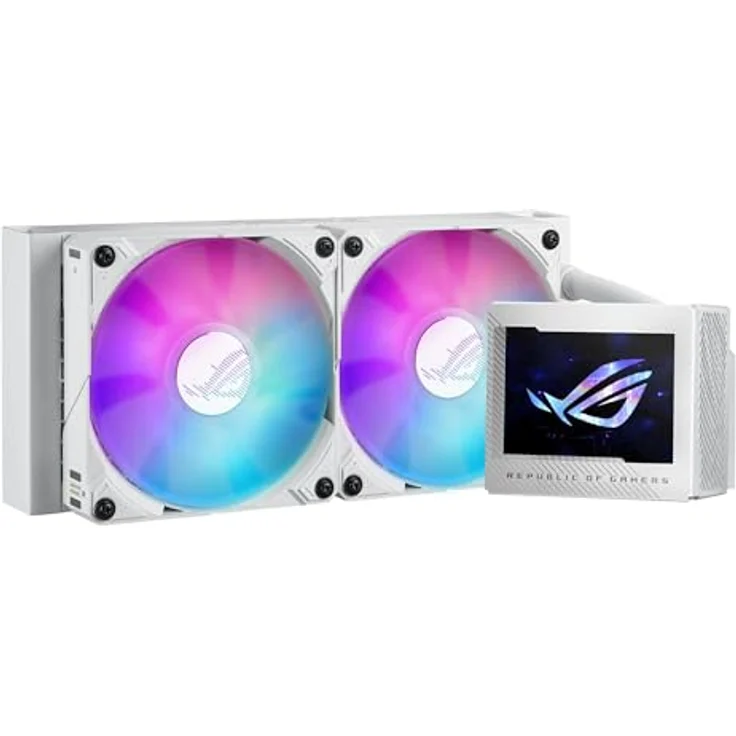 ASUS ROG Ryujin III 360 ARGB All-in-One-Flüssigkeitskühler, CPU-Kühler mit 3,5 Zoll LCD, Asetek-Pumpe, 8. Generation, ROG ARGB Kühler, 120 mm, Daisy Chain, Weiß – Bild 3