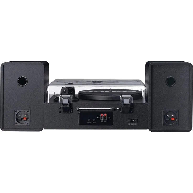 Lenco MC-760BK, HiFi-Stereoanlage mit DAB+, CD, MP3, Plattenspieler, Bluetooth 5.3, Schwarz