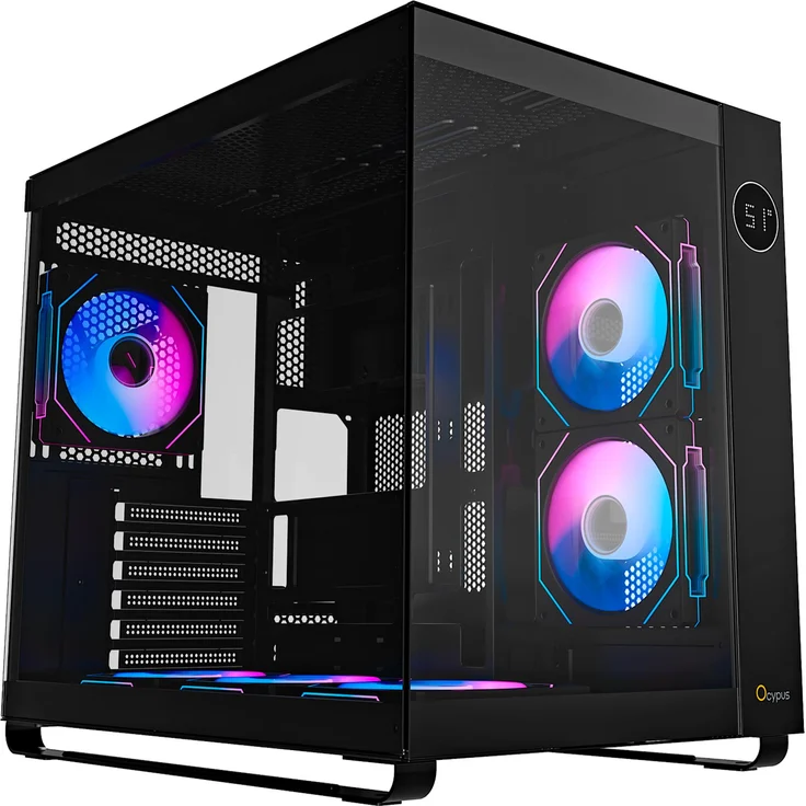 OCYPUS Ocypus Iota C70 ARGB, Midi Tower Gehäuse in Schwarz, ATX/ITX/micro ATX, Gehärtetes Glas, RGB-Beleuchtung, Gaming