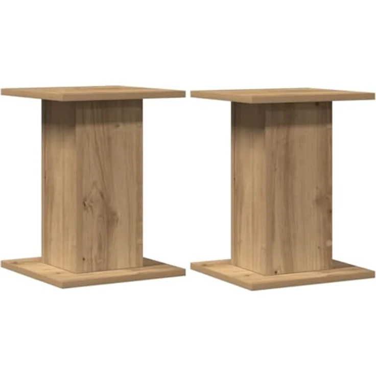 vidaXL Lautsprecherständer 2 STK., Hoher Boxenständer aus Artisan-Eiche, robuste Oberfläche, verbessertes Audio-Hörerlebnis – Bild 1