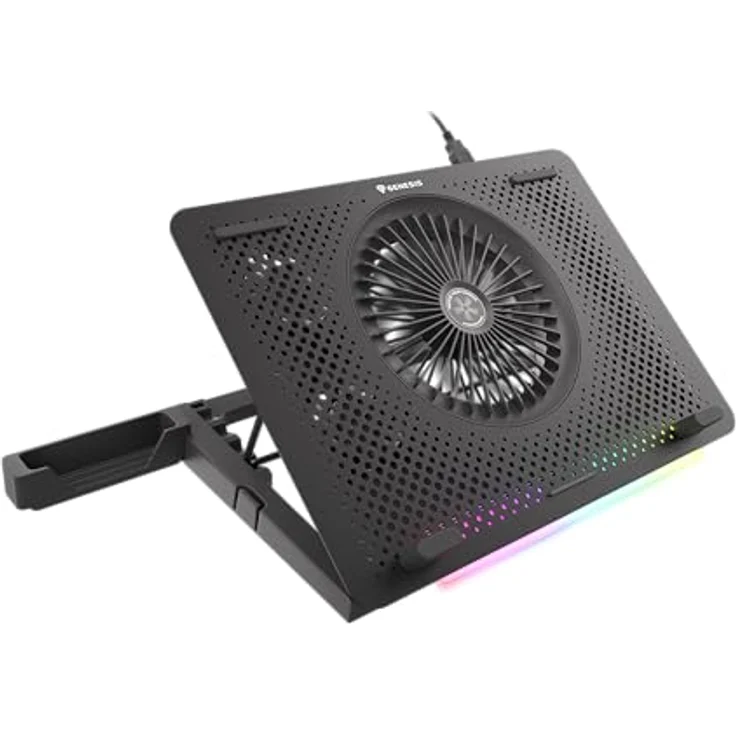 Genesis Kühler Oxid 450 RGB, Laptop-Kühler mit 4 Ventilatoren und 5 Neigungswinkeleinstellungen, für Laptops bis 15,6 Zoll – Bild 3