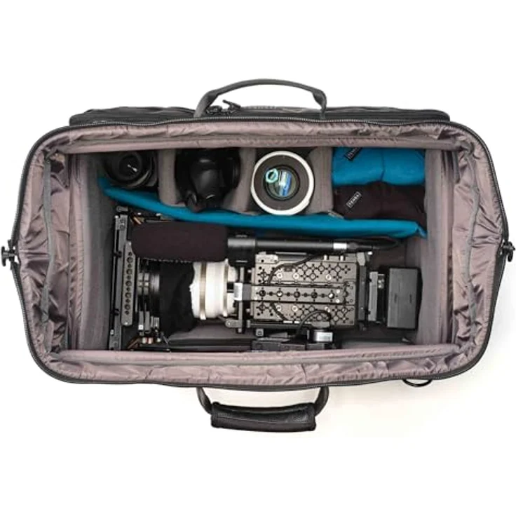 Tenba Cineluxe 24 Hightop (V2), Kamerascheulterasche für professionelle Camcorder, Schwarz, wasserabweisend, mit schnell zugänglichem Reißverschluss, inklusive gepolstertem Zubehör – Bild 7