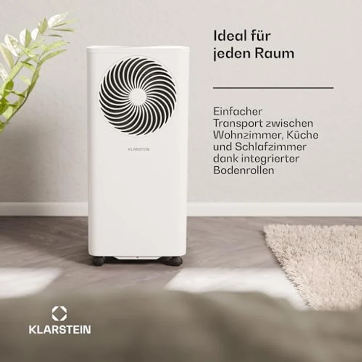 Klarstein Aero Smart Ring mobile Klimaanlage 7000 BTU, 3-in-1 Klimagerät mit Abluftschlauch, Luftentfeuchter & Ventilator, ideal für Räume bis 25 qm, inklusive Smart Control & Fernbedienung – Bild 4