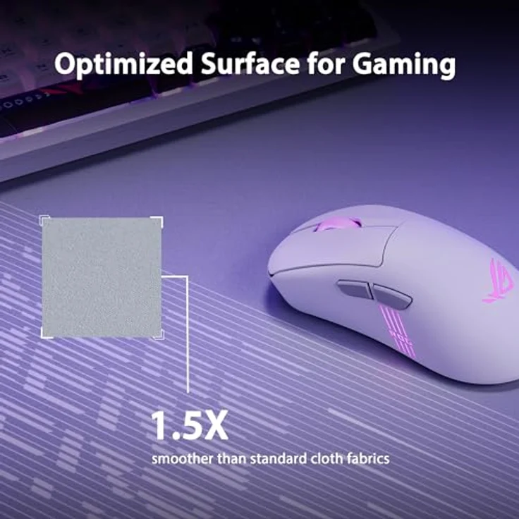 ASUS ROG Scabbard II XXL Gaming-Mauspad, 900x400 mm, wasser-, öl- und staubabweisende Oberfläche, flach genähte Kanten, rutschfeste Gummibasis, Grau – Bild 2