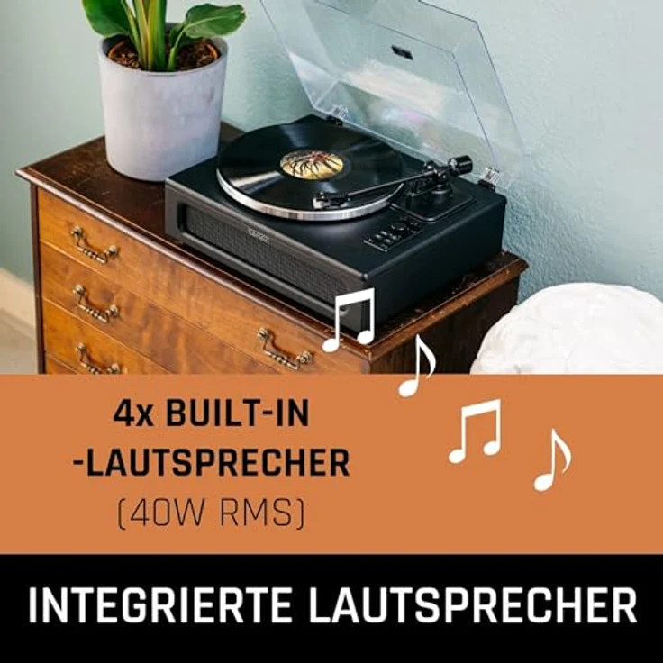 Lenco LS-430BK Plattenspieler mit 4 Lautsprechern, BT – Bild 5
