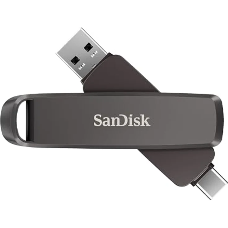 SanDisk Extreme PRO Dual Drive, 256 GB USB Stick mit USB-C und USB-A, langlebiges Metallgehäuse, Schwarz – Bild 1
