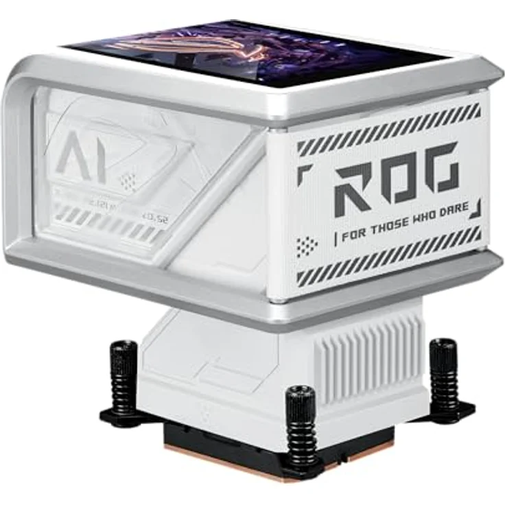 ASUS ROG Ryuo IV 360 ARGB White Edition, All-in-One-CPU-Wasserkühlung mit 6,67-Zoll-AMOLED-Display, Asetek Emma Gen8 V2-Pumpe, für Intel LGA 1851, 1700, 1200, 115X und AMD AM5, AM4, Weiß – Bild 4