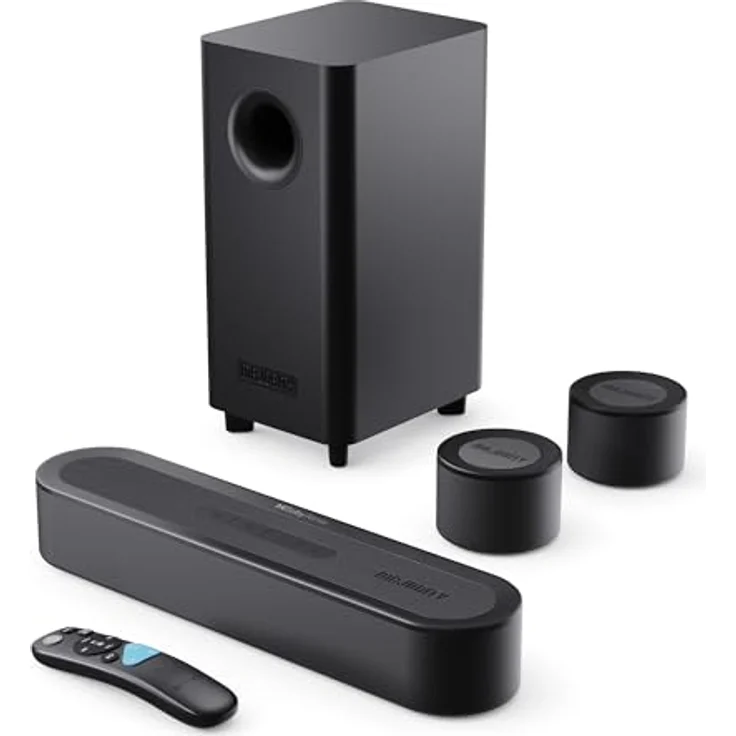 MAJORITY Bowfell Halo Atmos Soundbar, 300W 5.1 Dolby Atmos Surround Sound System mit kabellosem Subwoofer, HDMI eARC und Bluetooth 5.3, kompakte Wandmontage Lösung – Bild 1