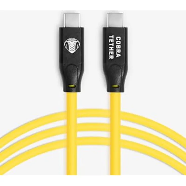 Cobra Tether USB-C auf USB-C-Kabel, 5 m, Gelb, gerade