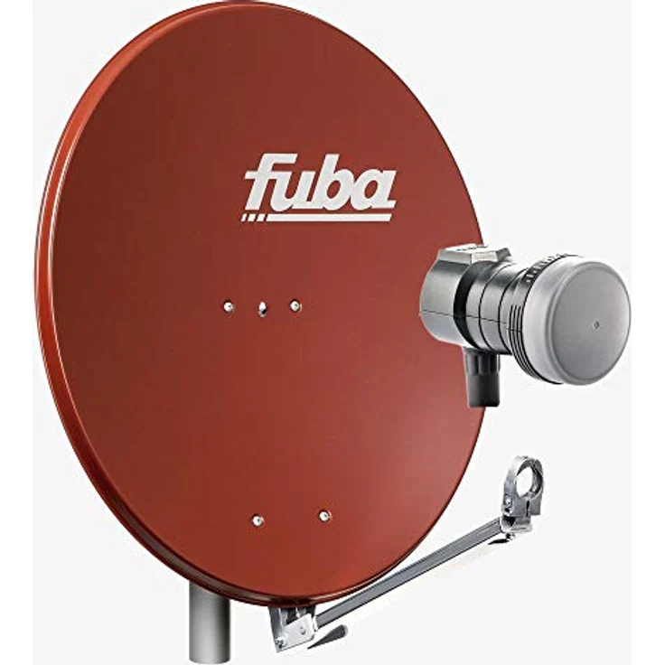 Fuba DAL 801 R Sat Anlage, 74cm Alu Sat-Schüssel in ziegelrot mit DEK 117 Single LNB für 1-2 Teilnehmer, HDTV-, 4K- und 3D-kompatibel – Bild 1