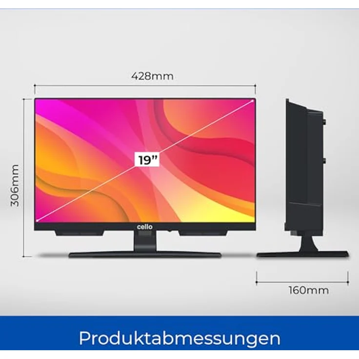 Cello C1924SH 19 Zoll LED Fernseher mit DVB-T, Triple Tuner, USB-Aufnahme und verbessertem Klang, ideal für kleine Räume – Bild 2