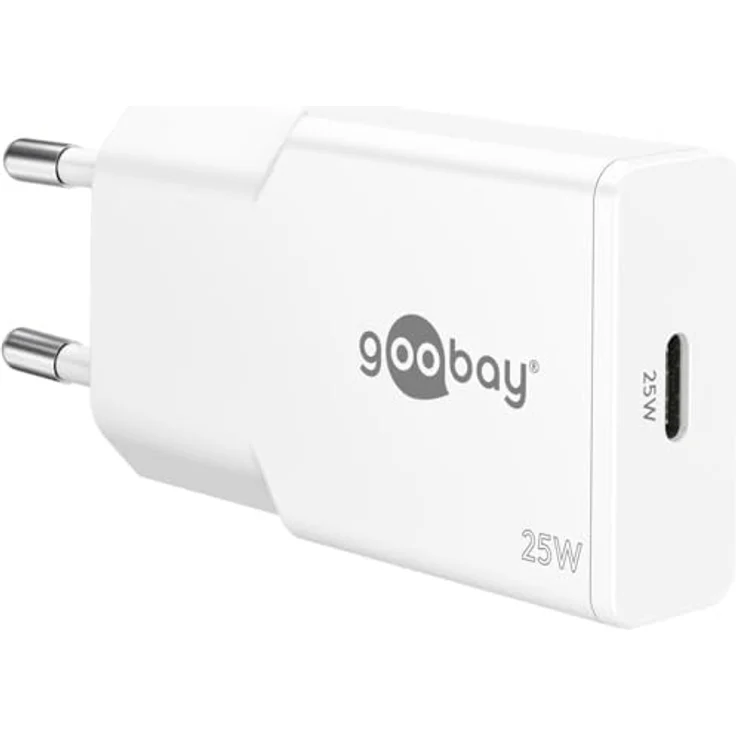 goobay USB C Ladegerät Slim 25W, Weiß - Adapter mit GaN-Technologie, Power Delivery, kompaktes Schnellladegerät für Smartphone, Tablet und Smartwatch, kompatibel mit Apple und Samsung – Bild 2
