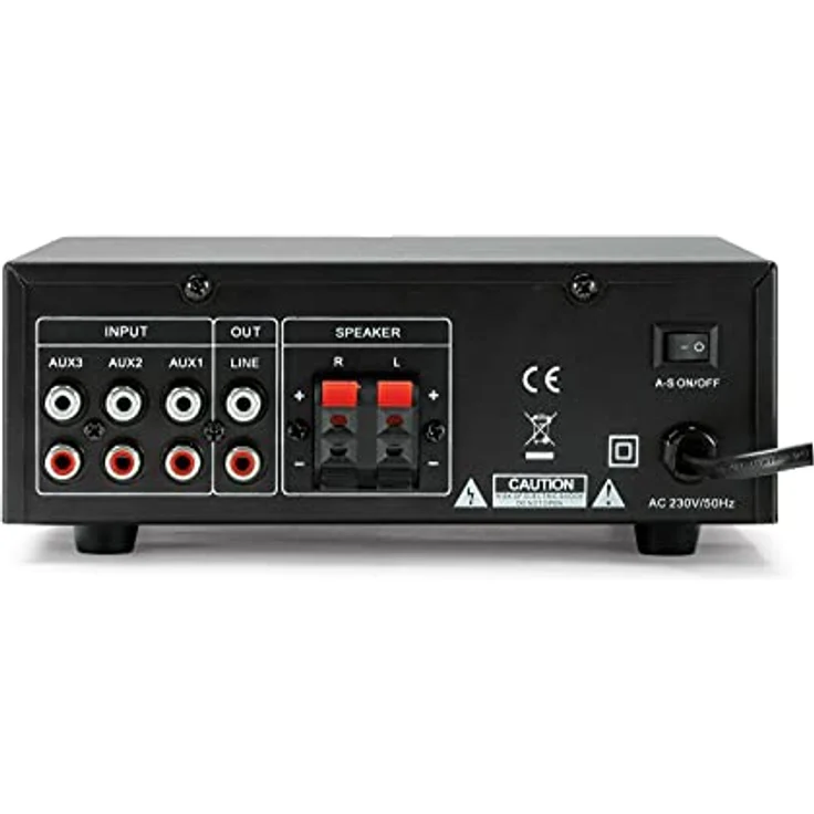 Dynavox CS-PA1 MK II, Mini Stereo-Verstärker mit Klangregelung für Bass und Hochton, 3,5 mm Kopfhöreranschluss, schwarz – Bild 2