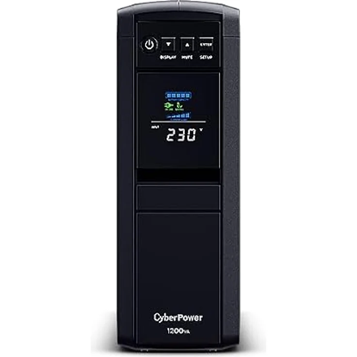 CyberPower CP1200EIPFCLCD Line-Interactive USV 1200VA/720W Reine Sinuswelle, AVR, LCD, USB (HID), DB9, RJ45 LAN Protection, Ausgang (2) Schuko (4) IEC, Expansion Port für Opt. Netzwerkkomunikation – Bild 2