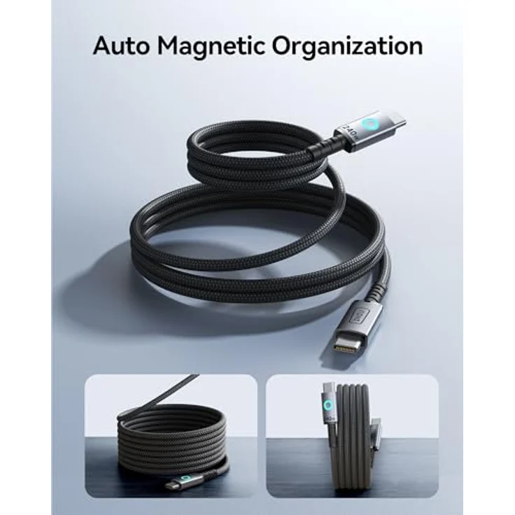 INIU INIUCBLCCMAG240WLEOB, USB-C auf USB-C Kabel, 1,20 m, 5A, 240W, magnetisches Design, Überladungsschutz – Bild 4
