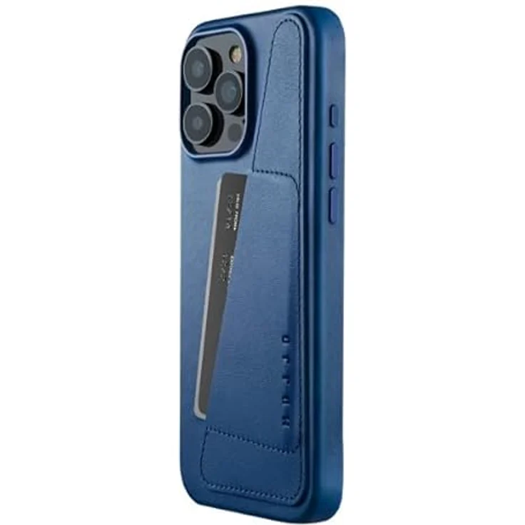 Mujjo Leather Wallet Case iPhone 16 Pro Max Blau - Integrierte Brieftaschen-Funktionalität, Außergewöhnlicher Schutz, Magsafe-Leistung, Hochwertiges europäisches Leder, Hergestellt aus recycelten Materialien – Bild 4