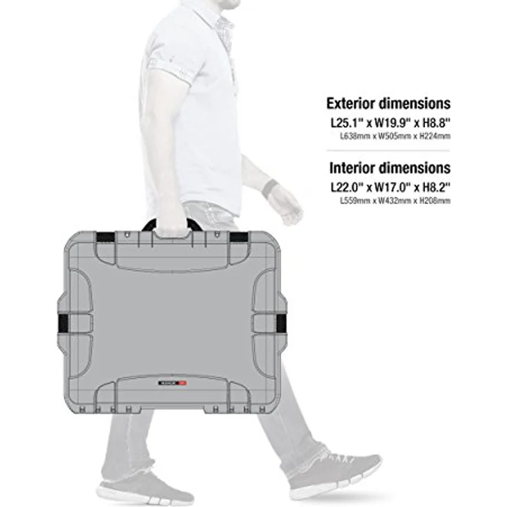 Nanuk Kunststoffkoffer 945, wasserdichte Kameratasche mit Schaum, 50.20 l, Silber – Bild 7