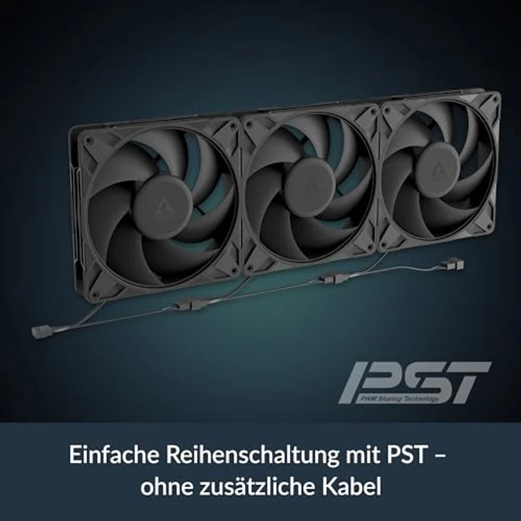 ARCTIC P14 Pro PST, 140 mm PWM Gehäuselüfter mit Y-Kabelsplitter, 400–2500 rpm, hydrodynamisches Gleitlager, schwarz – Bild 5