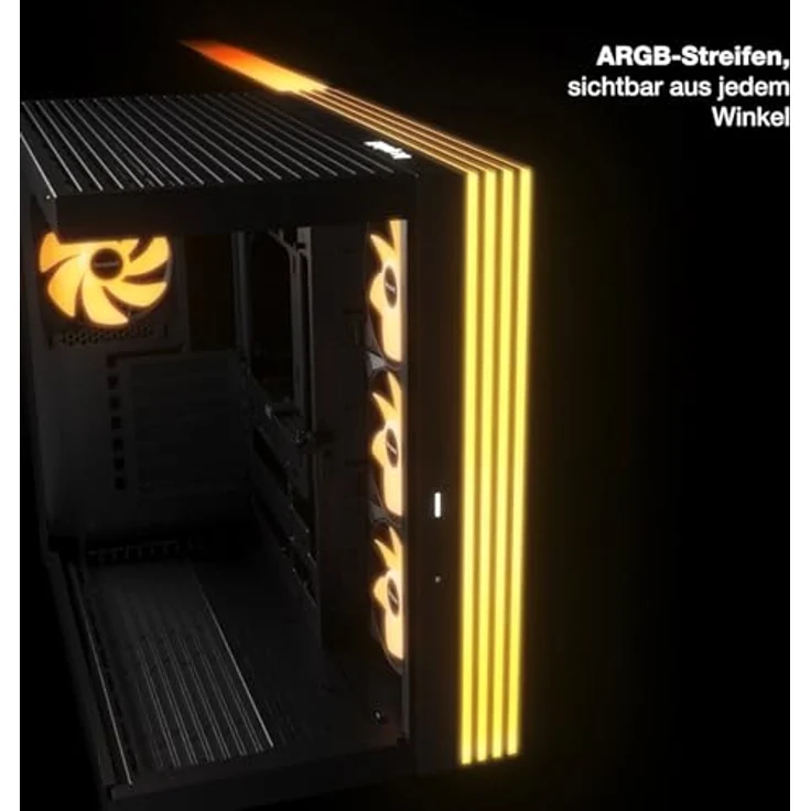 be quiet! Light Base 600 DX White PC-Gehäuse, Panorama-Blick, Show Case, Dual Chamber Design, ARGB LED-Streifen, invertierbar, horizontal nutzbar, Backside Connector Design – Bild 2