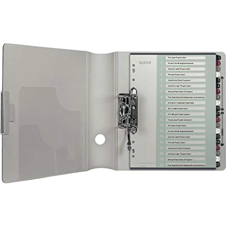 LEITZ Aktenordner Leitz 1239 Style Register DIN A4 1-20 Polypropylen Mehrfarbig 20 Regis, extra langlebig mit stilvollen Farben und Universal-Lochung – Bild 2