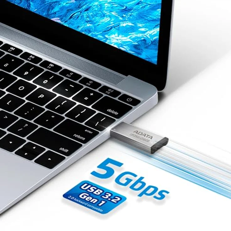 A-Data UR350, USB-Stick mit 64 GB Speicher, USB 3.2 Gen 1, Übertragungsgeschwindigkeit bis zu 100 MB/s, schwarz – Bild 7