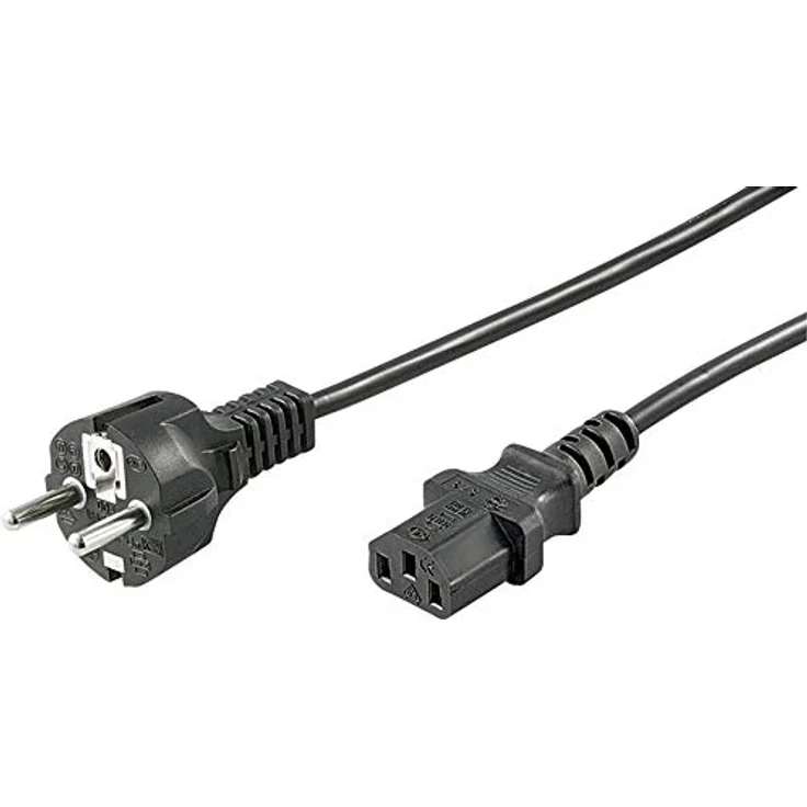 Goobay Netzkabel (Schukostecker auf IEC 320-C13 Buchse) 1,5 m schwarz – Bild 2