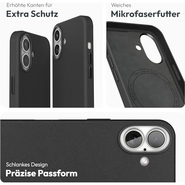 Vonmählen Like Leather Case Cover für Apple iPhone 16, Schwarz, Handytasche aus Leder, versandkostenfrei – Bild 4