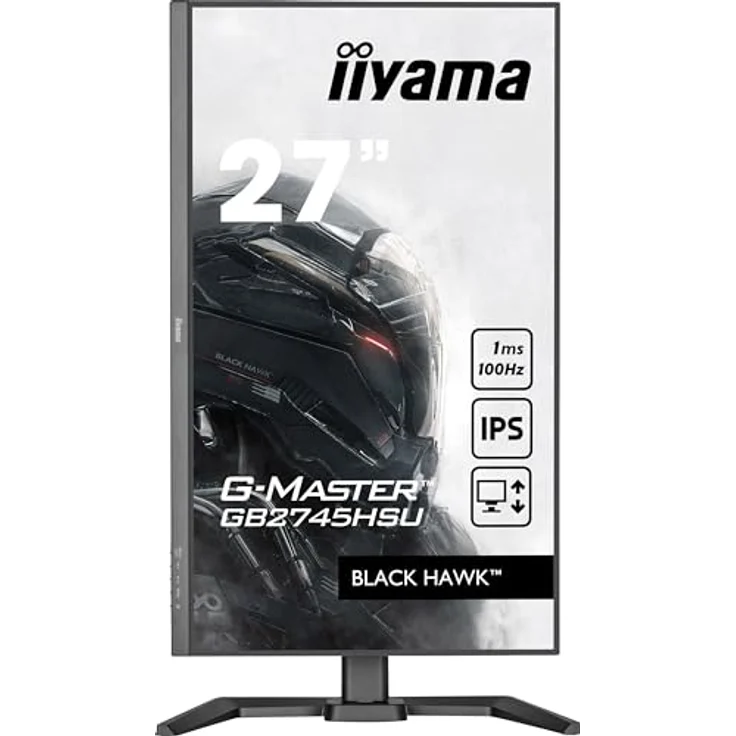 iiyama G-Master Black Hawk GB2745HSU-B2 68,5cm 27" IPS LED Gaming Monitor Full-HD 100Hz HDMI DP USB 2.0 1ms Adaptive Sync Höhenverstellung Pivot schwarz – Bild 3