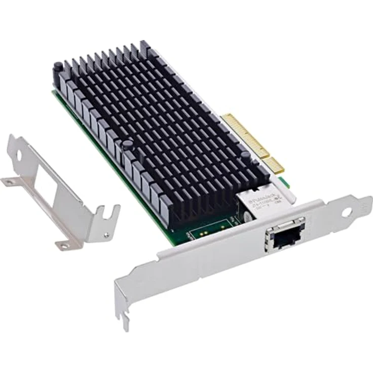 InLine 10 Gigabit Netzwerkkarte, PCIe x8, 10 GBASE-T Ethernet LAN Controller, inkl. Low Profile Slotblech, 51132A, Schwarz – Bild 1