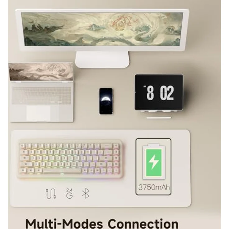 Akko YU01 Antique Jade Gaming-Tastatur, RGB - 65%, V3 Piano Pro Switches (ISO) – Bild 6