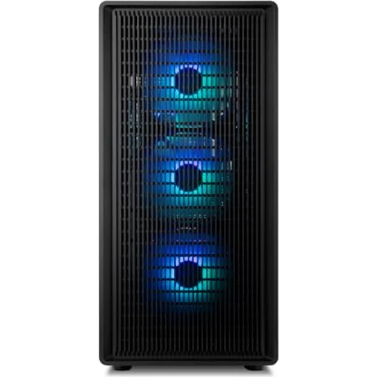 NOX Infinity IOTA Semitorre Mesh ARGB, schwarzes ATX Tower-Gehäuse mit 4x 120 mm Lüftern und gehärtetem Glas – Bild 2