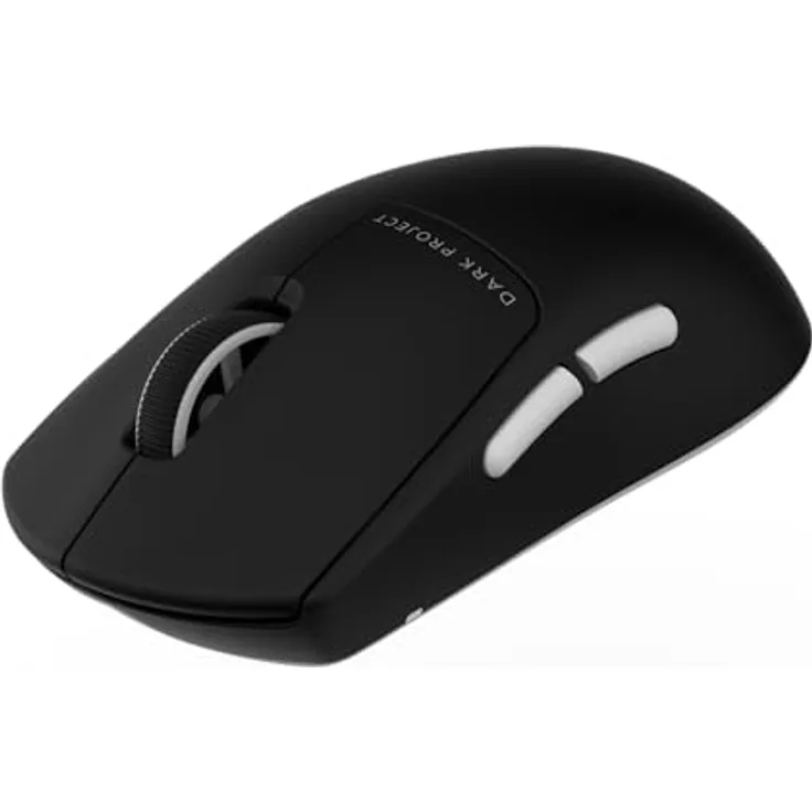 Dark Project Nexus Ultra Wireless Gaming-Maus, Ultra-leicht mit 51 g, 30K DPI, 8K Hz Abtastrate, 6 programmierbare Tasten, bis zu 120 Stunden Akkulaufzeit, Schwarz/Weiß