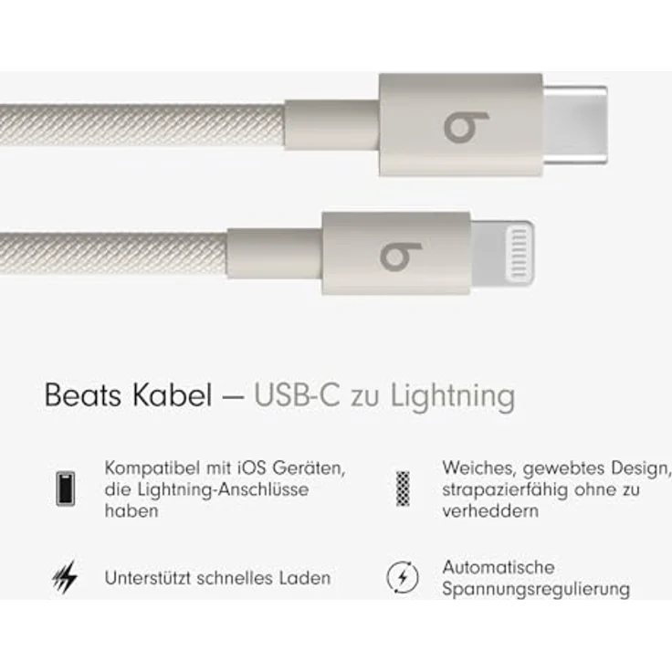 Apple USB-C auf Lightning Gewebtes Kabel, 150 cm, Surge Stone, für iPhone und iPad – Bild 2
