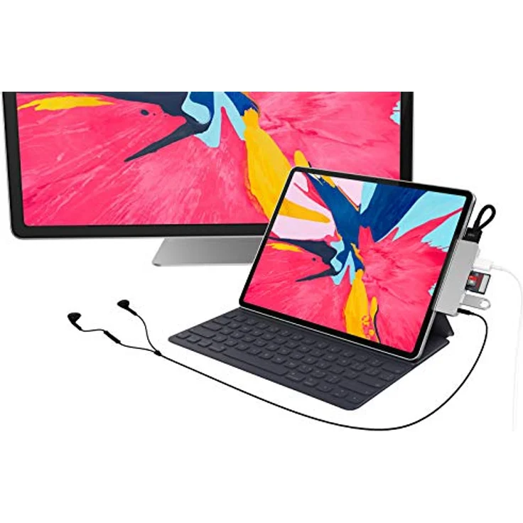HyperDrive USB C Hub 6-in-1 mit Type-C,USB 3.1,HDMI,SD-MicroSD Slot,Audio Jack,Speziell für das Neue iPad Pro 2017-2018-2019,Silver – Bild 2