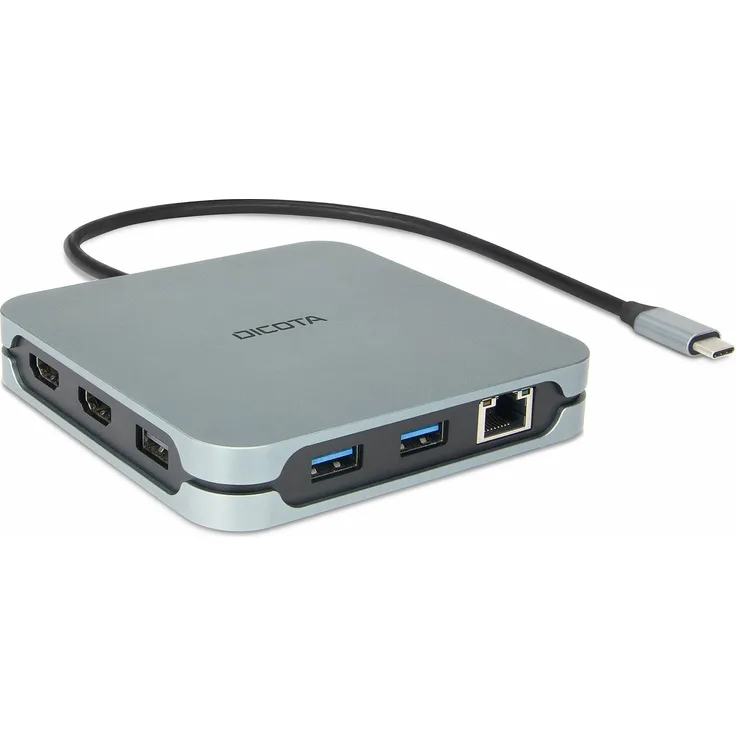 DICOTA USB-C 10-in-1 Docking 8K HDMI PD (D32057) Laptop-Dockingstation - Silber