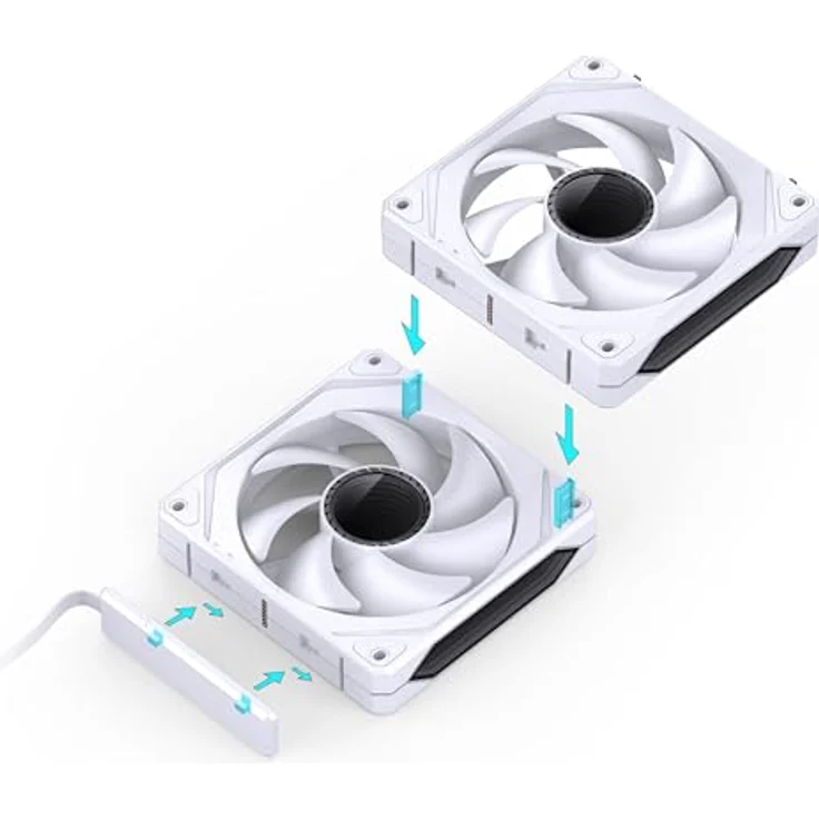 Jonsbo ZL-120W Gehäuselüfter, PWM, ARGB - 120mm, weiß, 3er-Pack – Bild 3