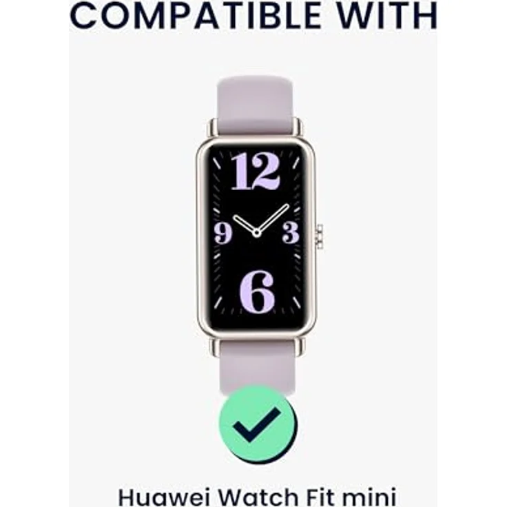 kwmobile Echtleder Uhrenarmband für Huawei Watch Fit mini, verstellbares Ersatzarmband aus hochwertigem Leder in Weiß Braun – Bild 2