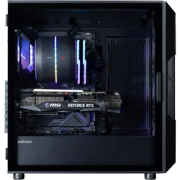 Zalman I3 NEO V2 BLACK, Midi Tower PC mit gehärtetem Glas, ATX/Mini-ITX, Schwarz, 3x 120 mm Lüfter – Bild 9