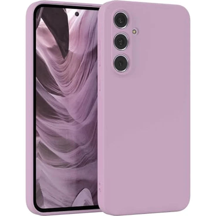 EAZY CASE Silikonhülle für Samsung Galaxy A55, stoßfest, dünn mit Kameraschutz, violett, TPU Phone Bumper in Flieder – Bild 1