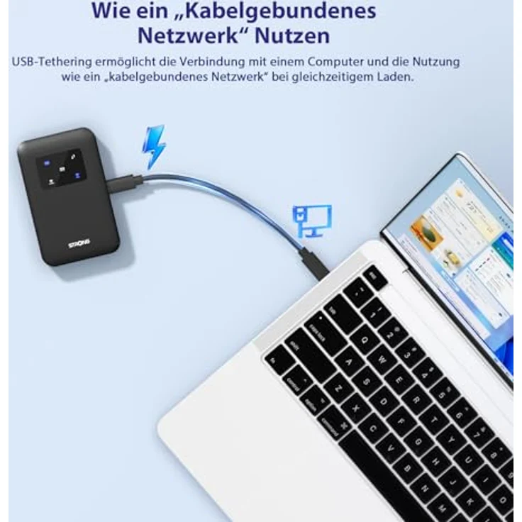 Strong 4G+ LTE MiFi Hotspot Router Wi-Fi 900, mobiler Router mit 2500 mAh Akku, Dualband-WLAN und USB Typ C – Bild 7