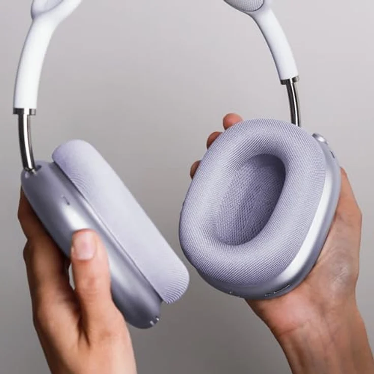 VONMÄHLEN Air Cushions, Ersatz Ohrpolster für AirPods Max, magnetische Befestigung, atmungsaktiv und schweißresistent, lila – Bild 3
