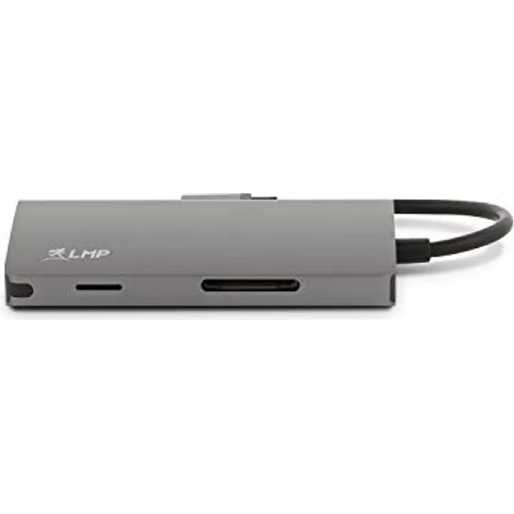 LMP USB-C-Mini-Dock, 8 Anschlüsse mit HDMI – 3 x USB 3.0 – Ethernet – SD-MicroSD – Ladung USB-C – Sterngrau – Bild 2