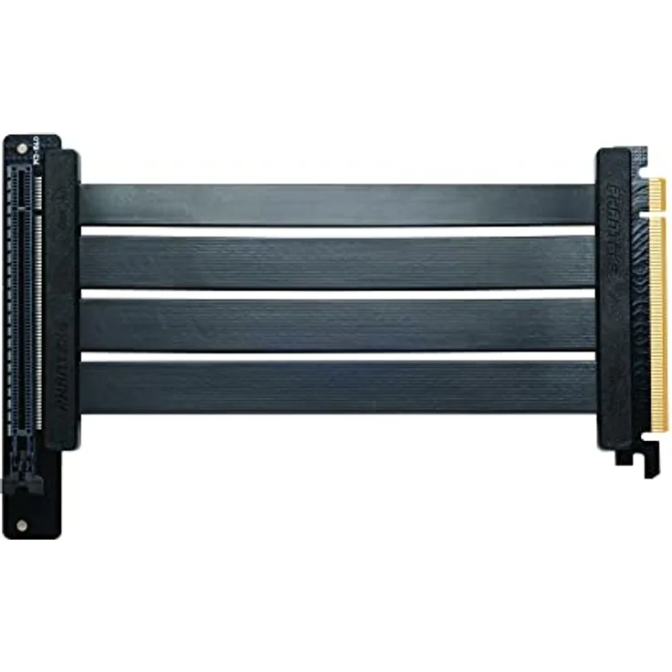 Phanteks (PH-CBRS4.0_FL22 220 mm Flat Line PCI-E Gen4.0 x16 Rise Kabel, 90 Grad Adapter, schwarz